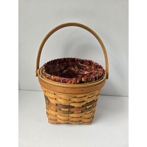 Longaberger Basket 1996 Measuring Basket fall Autumn liner leaves